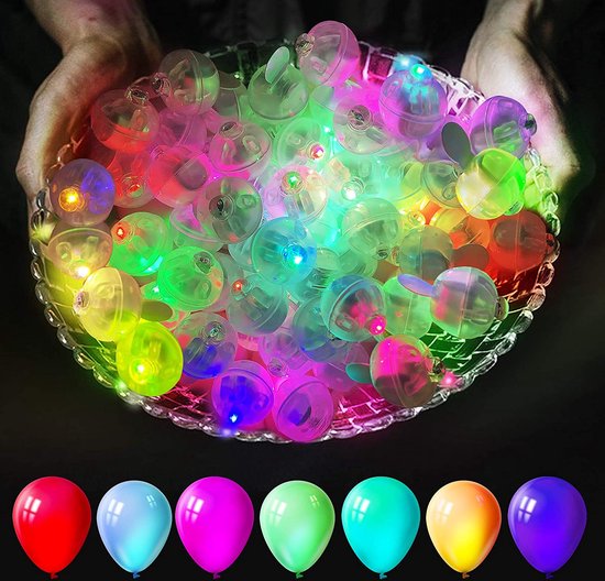 50pcs Ballon Lumineux Multicolore, Longue Durée de Veille Mini Balle  Lumineuse, Lampe