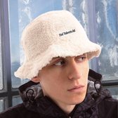 Winter - Teddy Hoedje Talento - Bucket hat - fluffy vissershoedje - unisex - verstelbaar S-M-L - gebroken wit