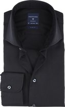 Profuomo Originale slim fit overhemd - fine twill - zwart - Strijkvrij - Boordmaat: 43