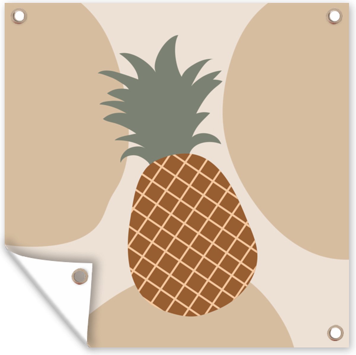 Tuindoek Fruit - Pastel - Ananas - Zomer - 100x100 cm