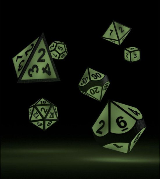 Thumbnail van een extra afbeelding van het spel Oakie Doakie Dice RPG Set Metal Glow in the Dark - Druid