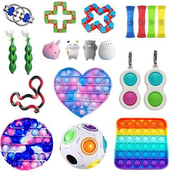 Fidget Toys Pakket 3 Fidget toys 20 stuks Fidget Toy Box Pop it