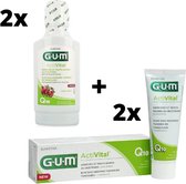 GUM Activital Voordeelverpakking - 2x Mondwater + 2x Tandpasta