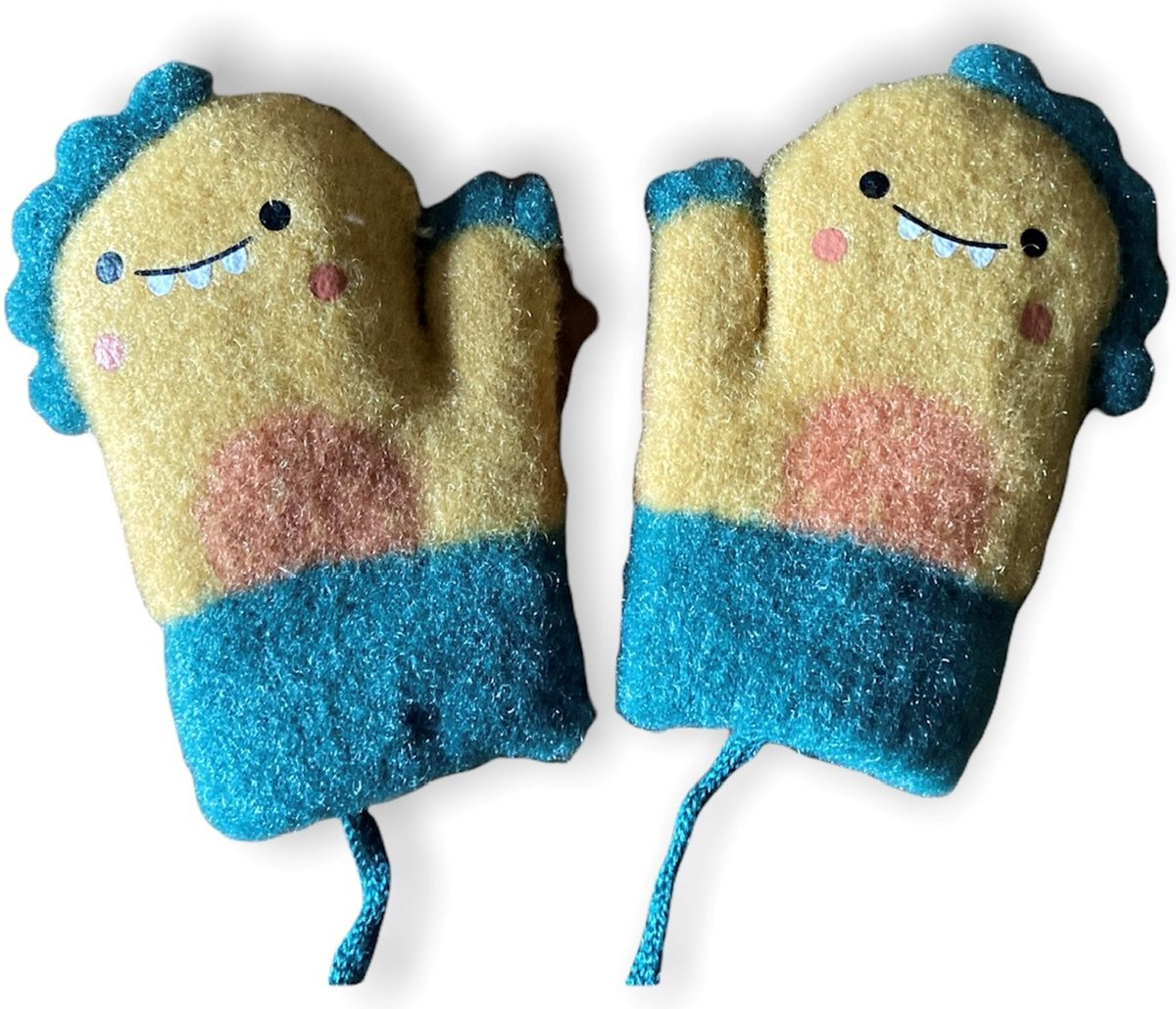 Baby wanten - Extra Warm I Fun Monster - groen/geel -0-2 jaar
