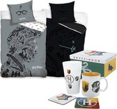 Dekbedovertrek Harry Potter- Glow in the Dark - Eenpersoons - 140 x 200 cm - Katoen, incl. 4 delige Giftbox cadeau set HP