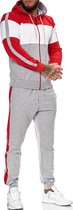 Heren - joggingpak - Huispak - Rood - Grijs - 1082