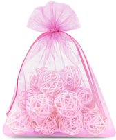 Organza Zakjes 13 x 18 cm | 25 stuk | Roze | Cadeauzakjes Geschenkzakjes Cadeau Verpakking Geurzakjes Snoepzakjes Bruiloft decoratie