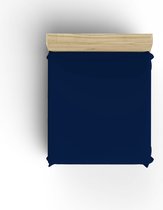 Jersey hoeslaken - donkerblauw - 90x200 en 100x200 cm - stretch - 100% katoen