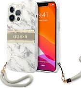 Apple iPhone 13 (Pro) Hoesje Guess Marmer Grijs