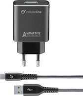 Cellularline TETRACHSMKIT15WTYC oplader voor mobiele apparatuur Binnen Zwart