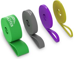 Tested by Athletes - Pull Up Set van 4 - Powerband - Weerstandsbanden - Fitness Elastiek - Inclusief Draagzak