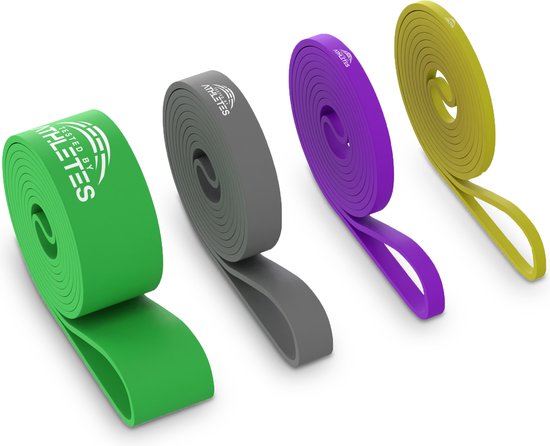 Tested by Athletes - Pull Up Set van 4 - Powerband - Weerstandsbanden - Fitness Elastiek - Inclusief Draagzak