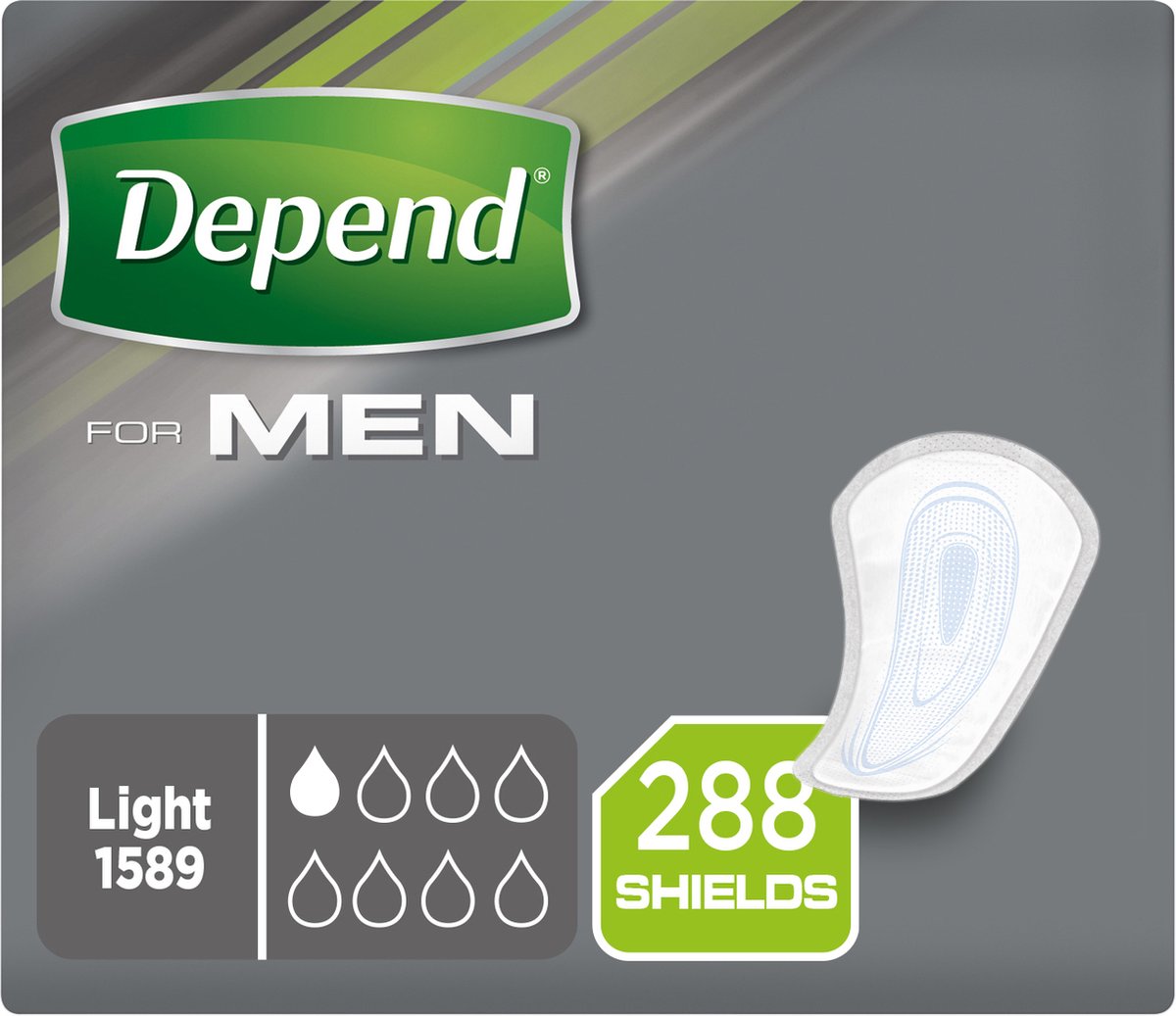 Goedkoopste Depend verband - Incontinentie en urineverlies - Mannen - Shields - 288 stuks