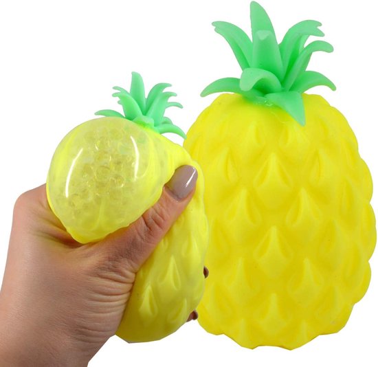 Balle anti- stress ananas pour la main - Avec Orbeez' eau Orbeez - 11 x 7  cm - Jaune 