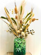 Droogbloemen met vaas | " Fairy Tail "| Vaas groen | Trendy vaas |interieur trend 2022