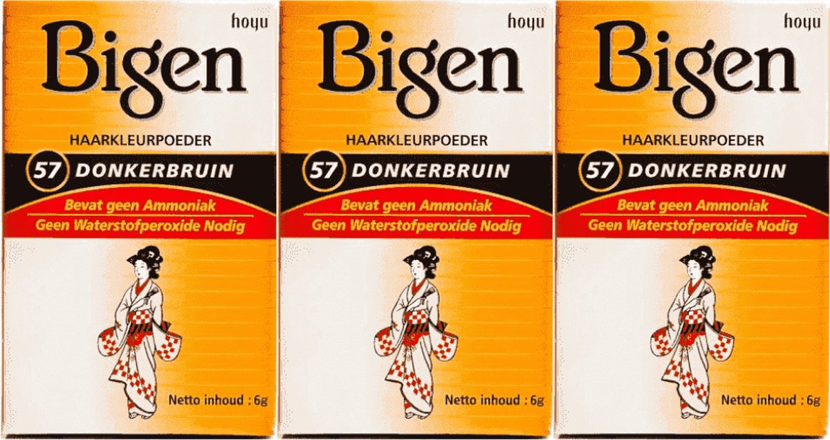 Bigen Hair Powder - 57 Donkerbruin - Voordeelverpakking 3 Stuks