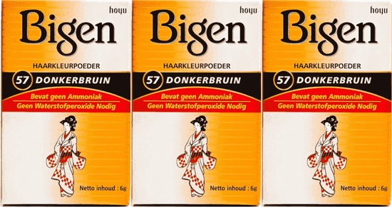 Bigen Hair Powder - 57 Brun Foncé - Value Pack 3 Pièces 