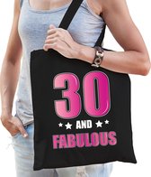 30 and legendary verjaardag cadeau tas zwart met roze letters - dames - 30e verjaardag kado tas / cadeau tas