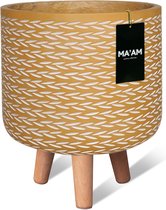 MA'AM Eve - bloempot op poten - 37x30 (H40 op poten) oker geel - hip/trendy design plantenpot decoratie