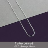 Velini jewels-ROLO925F-925 Zilver Ketting- 40 cm + 5 cm verlengstuk
