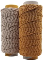 Cafuné Lux Macramé garen -2 kg- 5 mm -beige/oker-205+195 mtr - Uitkambaar