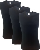 3 stuks SQOTTON A-shirt - V-hals - mouwloos - Zwart - Maat XL