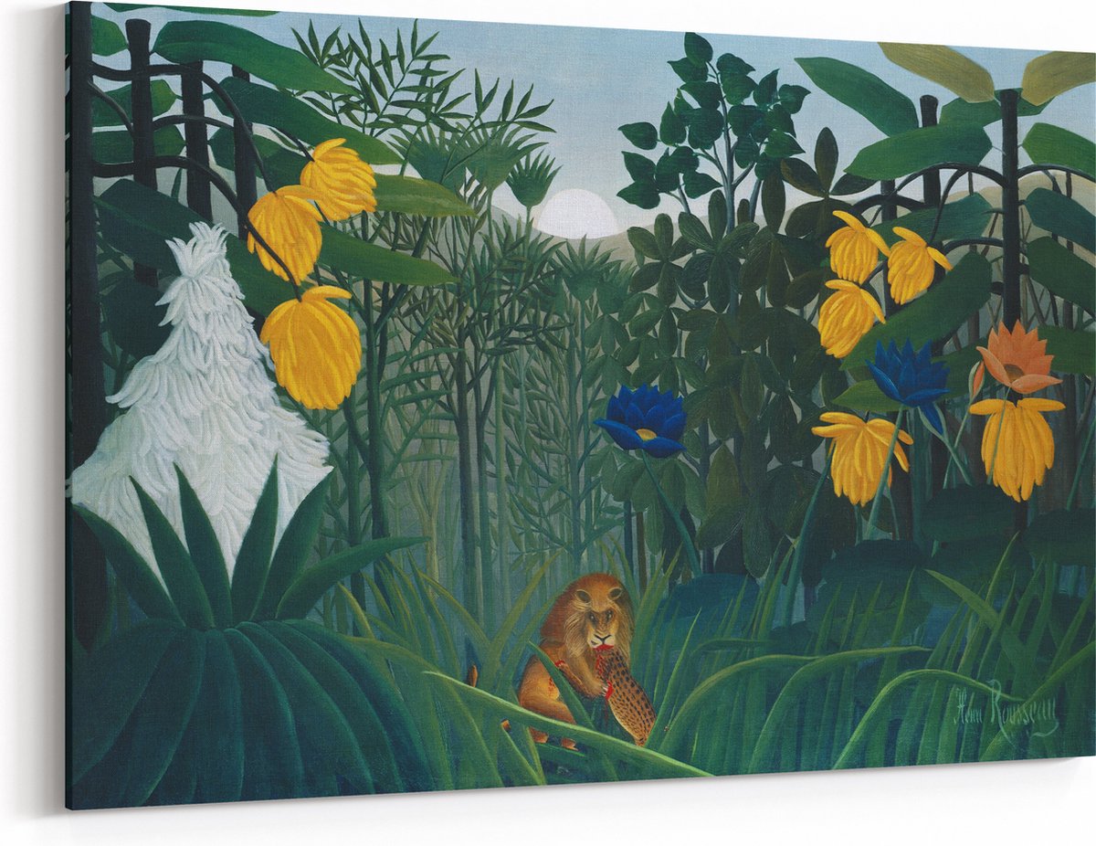 Plat Décoratif Henri Rousseau 'Le Songe' – Lion Et Plantes – Art Mural Italie