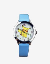 Pokemon horloge met Pikachu en blauw lederlook bandje, Pokémon horloge Watch