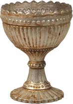 Oneiro’s Luxe Waxinelichthouder  GAVAT Bruin - Ø 9x13 cm - kaarsenhouders - kaarsenhouder - waxinehouder - decoratie – woonaccessoires – theelichthouder – zwart – goud – zilver