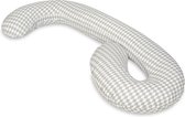 Body pillow - 240 cm - 100% katoen - wit met grijze diamant