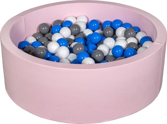 MISIOO Ballenbad, zacht speelballenbad voor baby, machinewasbaar, 90 x 30 cm, 200 ballen, creëer een veilige, kleurrijke speeltuin voor je kleintje, gemakkelijk schoon te maken, urenlang plezier