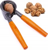 Luxe Stevige Notenkaker - Aluminium Met Houten Handgreep - Nut Cracker - Nutracker - Nootkraker Geschikt Voor Grote & Kleine Noten - Met Wijnfles/Champagnefles Kurk Opener Functie