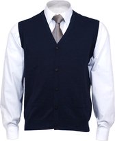 OLYMP modern fit mouwloos vest wol - V-hals - marine blauw -  Maat: 3XL