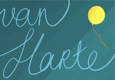 Moyze Happy - Wenskaart - Van Harte - ballon - blauw