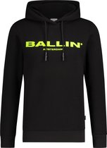 Ballin Amsterdam -  Heren Slim Fit    Hoodie  - Zwart - Maat XS