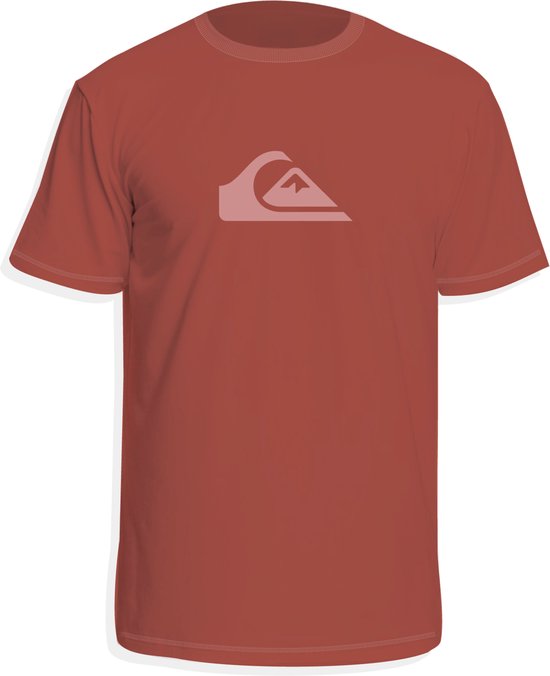 Quiksilver - UV-Zwemshirt met korte mouwen voor jongens - Solid - Rood - maat 164-170cm
