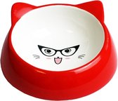 Happy Pet Kattenvoerbak 15 X 15 X 7 Cm Keramiek Wit/rood