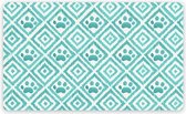 Tarhong placemat paw ikat turquoise blauw 48,5x29 cm