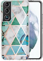 Marble Design Back Cover - Samsung Galaxy S22 Hoesje - Cyan