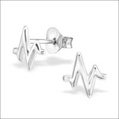 Aramat jewels ® - 925 sterling zilveren oorbellen hartslag