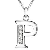 SALE - Damesketting – Vrouwenketting – Zilver – Letter P - Valentijn - Cadeau voor haar