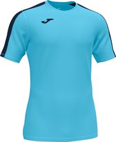 Joma Academy III Shirt Korte Mouw Heren - Fluor Turquoise / Marine | Maat: M