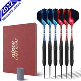 Nince Premium Dartpijlen van Hoge Kwaliteit Steeltip - Set van 6 - Dartpijltjes 23 Gram - Origineel cadeau