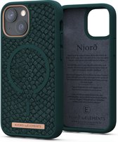 Njord byELEMENTS iPhone 13 Mini Hoesje - Zalm leer - Salmon Leather Jörð - Groen