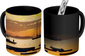 Magische Mok - Foto op Warmte Mok - Zonsondergang bij haven op Ibiza - 350 ML - Uitdeelcadeautjes
