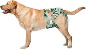 Loopsheidbroekje hond - bloemenprint - maat XXL - voor grote teefjes - herbruikbaar - hondenbroekje - hondenluier - loopsheid - ongesteldheid - voorkomt ongewenste zwangerschappen bij teefjes - milieuvriendelijk - verantwoord - perfecte pasvorm