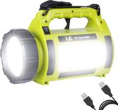 LE LED handlamp 1000 lumen, oplaadbare CREE batterij handlamp met 3600mAh powerbank, 10W dimbare zaklamp incl. 3 lichtmodi, 2 helderheidsniveaus, USB-kabel voor noodgevallen camping enz.