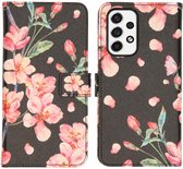 iMoshion Design Softcase Book Case Samsung Galaxy A53 hoesje - Blossom Black