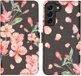 iMoshion Design Softcase Book Case Samsung Galaxy S22 Plus hoesje - Blossom Black