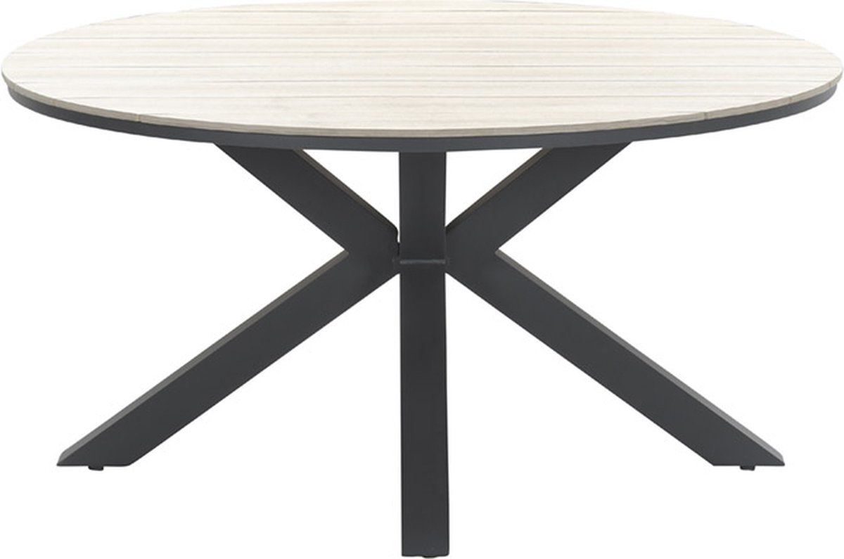 Bol.com Garden Impressions Edison tuintafel - Ø148 cm - light teak Vironwood aanbieding